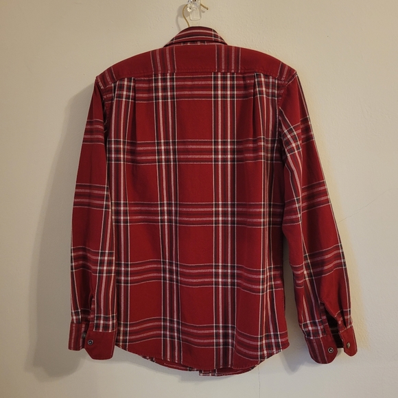 Eddie Bauer tailored 100% cotton cloth plaid fancy snap shirt size small - Picture 5 of 10